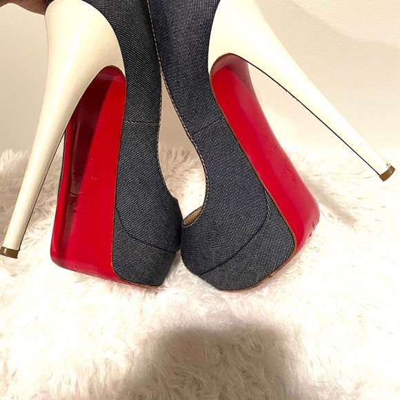 Christian Louboutin Denim Lady Peep (Authentic) - Picture 6 of 9
